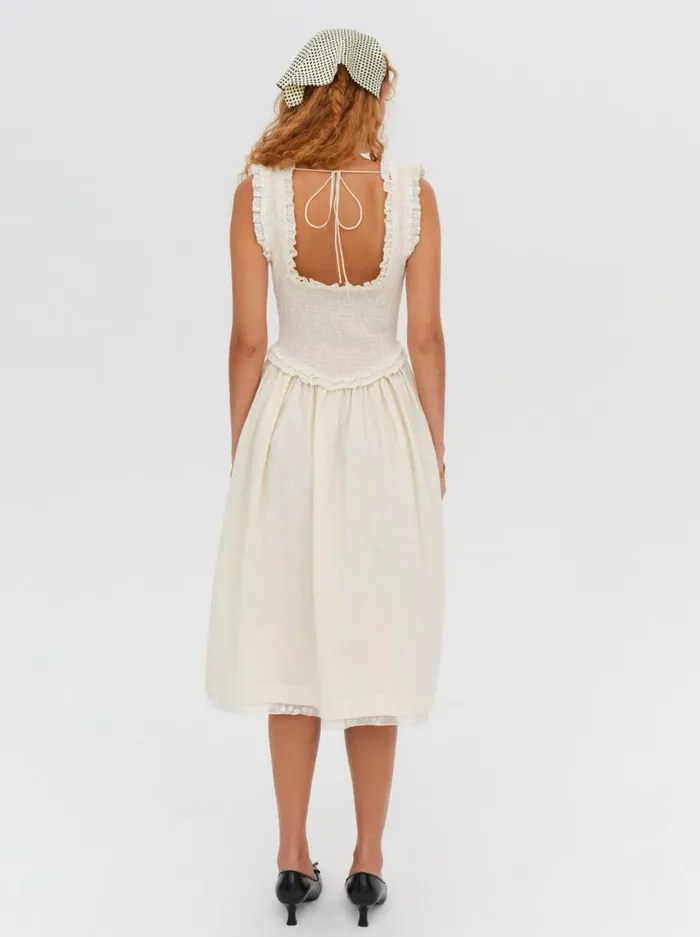 Women Dresses For Love and Lemons Morgan Midi Dress Beige Women Dresses For Love and Lemons Morgan Midi Dress Beige