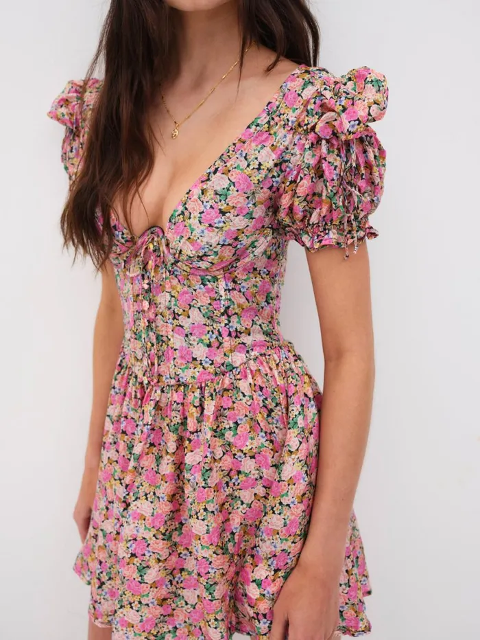 Women Dresses For Love and Lemons Paulina Puff Sleeve Mini Dress Multi Women Dresses For Love and Lemons Paulina Puff Sleeve Mini Dress Multi
