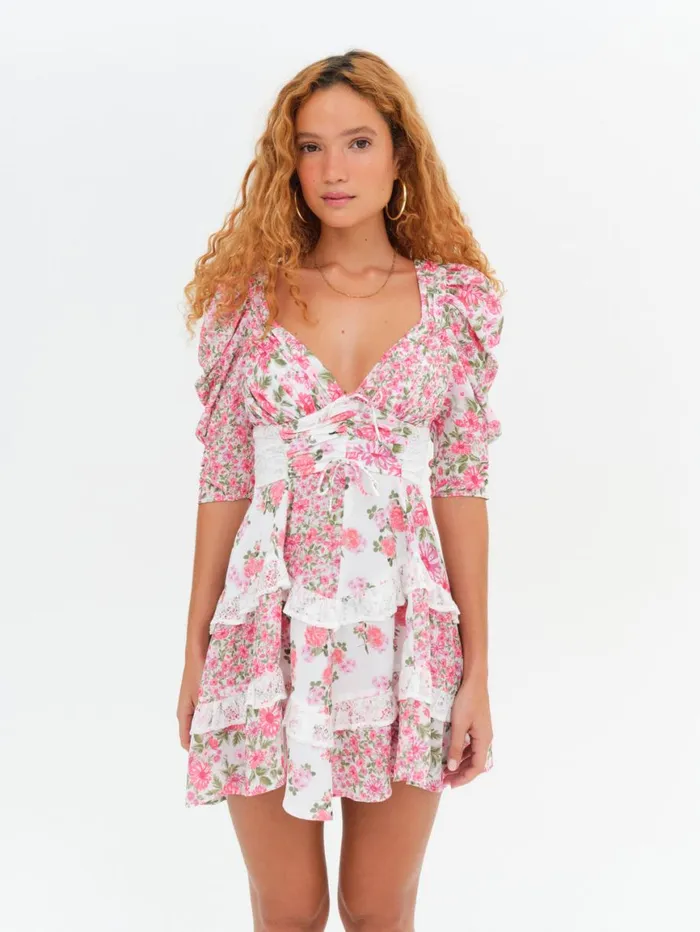 Women Dresses For Love and Lemons Rosalyn Mini Dress Pink