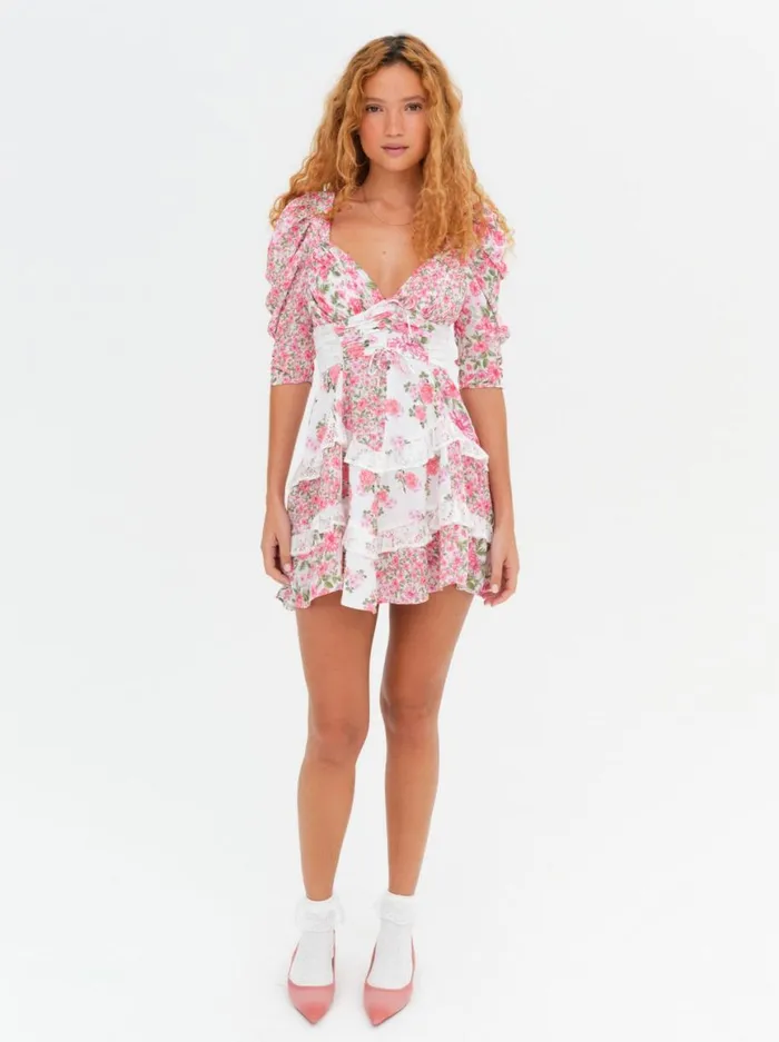 Women Dresses For Love and Lemons Rosalyn Mini Dress Pink