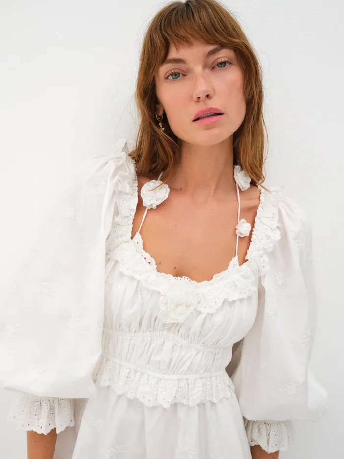 Women Dresses For Love and Lemons Tiana Mini Dress White