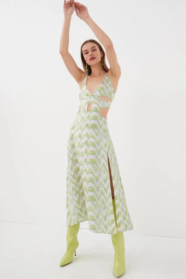 Women Dresses For Love and Lemons Yori Midi Dress Green