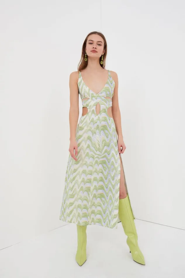 Women Dresses For Love and Lemons Yori Midi Dress Green