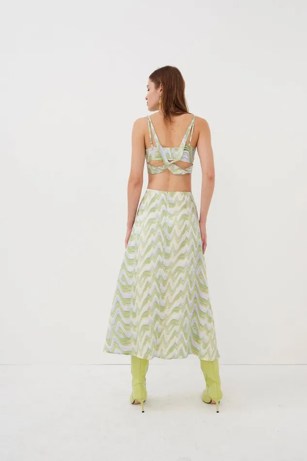 Women Dresses For Love and Lemons Yori Midi Dress Green