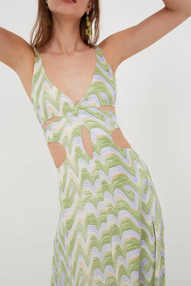Women Dresses For Love and Lemons Yori Midi Dress Green