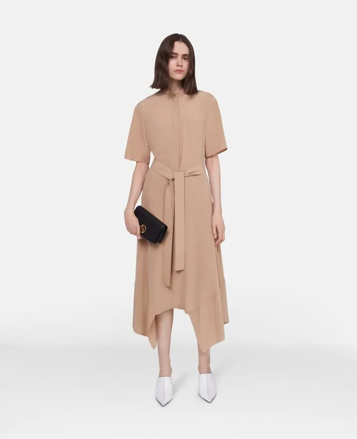 Women Dresses Stella McCartney Silk Crpe De Chine Shirt Dress Light Camel Women Dresses Stella McCartney Silk Crpe De Chine Shirt Dress Light Camel