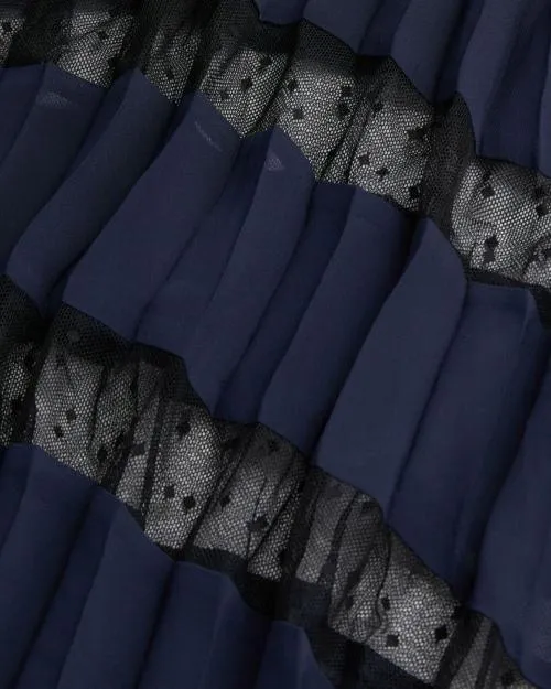 Women Dresses The Kooples Long Blue Navy Pleated Dress Navy