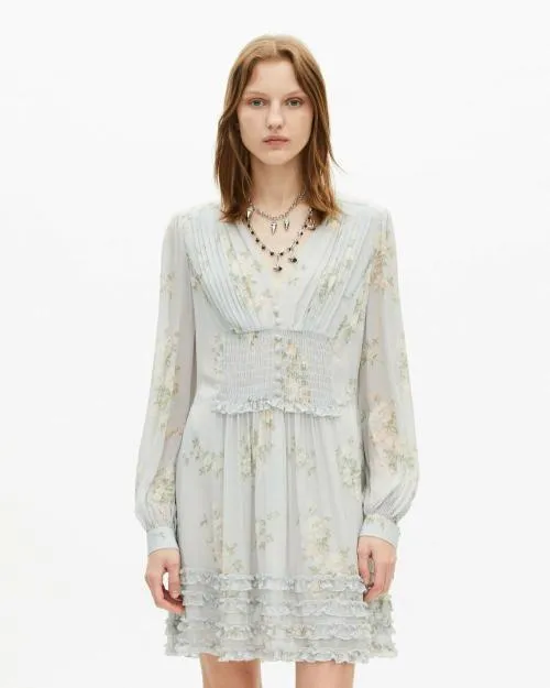 Women Dresses The Kooples Short Blue Printed Dress Blue