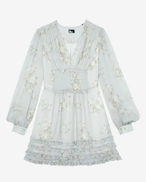 Women Dresses The Kooples Short Blue Printed Dress Blue