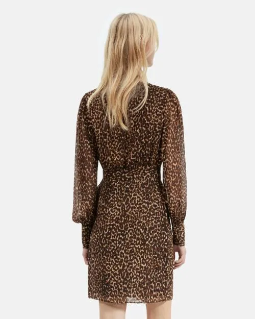 Women Dresses The Kooples Short Leopard Print Wrap Dress Leopard