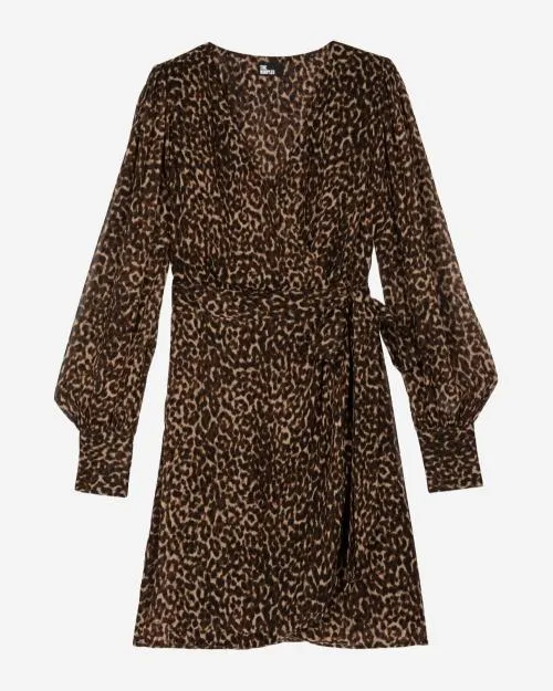 Women Dresses The Kooples Short Leopard Print Wrap Dress Leopard