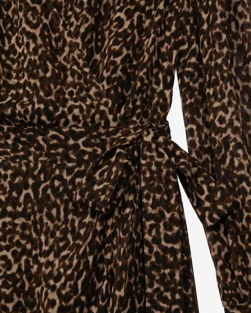 Women Dresses The Kooples Short Leopard Print Wrap Dress Leopard
