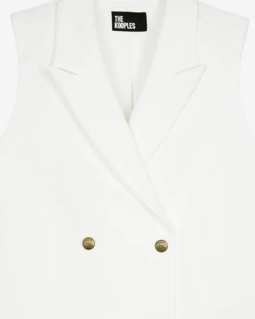 Women Dresses The Kooples Short Tailored Ecru Dress White
