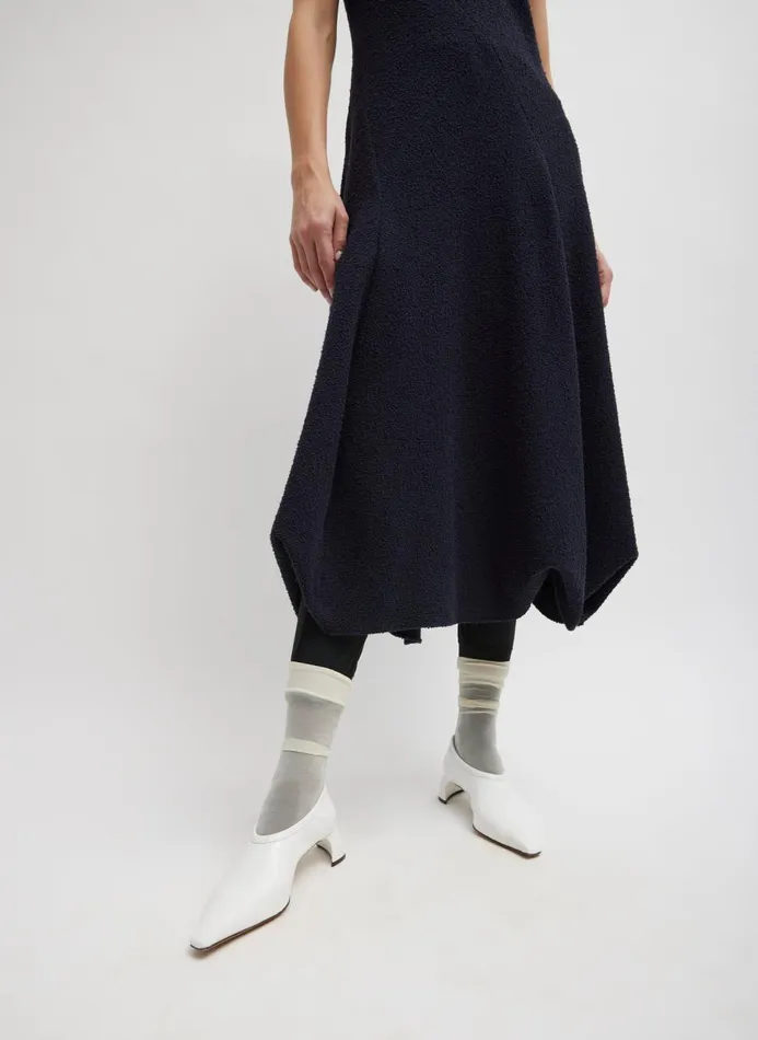 Women Dresses Tibi Boucle Knit Tank Tucked Dress Midnight Navy