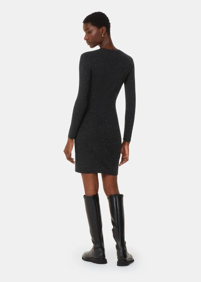 Women Dresses Whistles Black Annie Sparkle Short Knit Dress