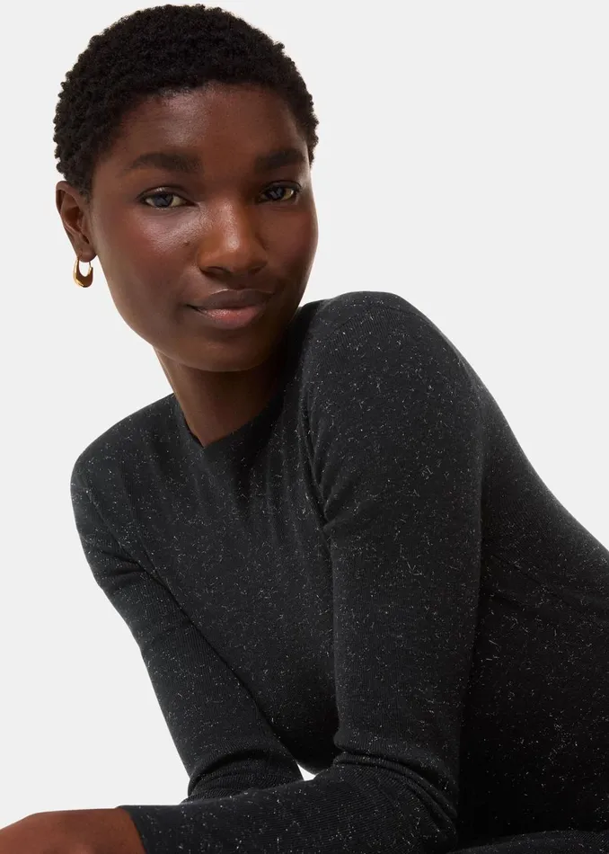 Women Dresses Whistles Black Annie Sparkle Short Knit Dress