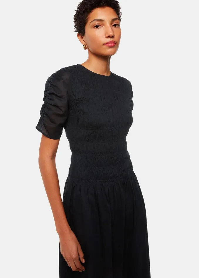 Women Dresses Whistles Black Avery Smocked Dress
