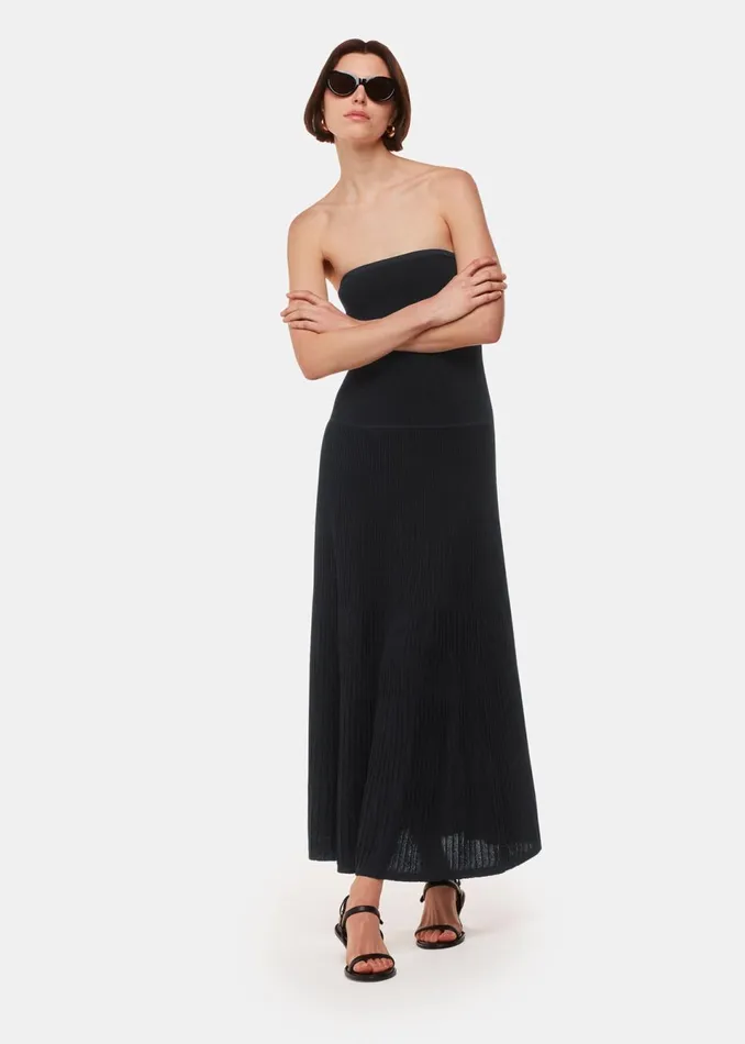 Women Dresses Whistles Black Bandeau Knit Dress