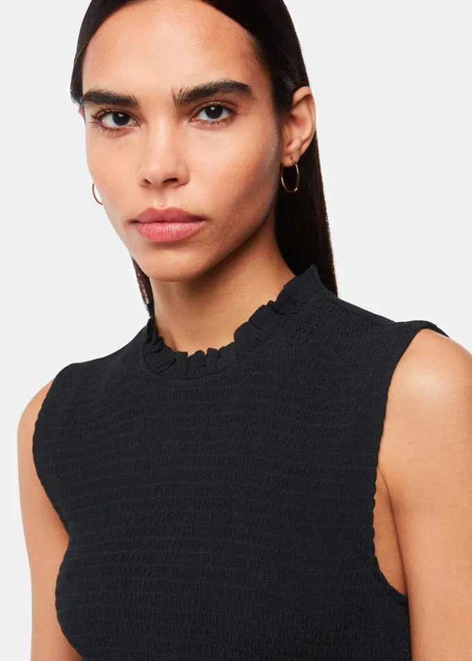 Women Dresses Whistles Black Heidi Shirred Bodice Dress