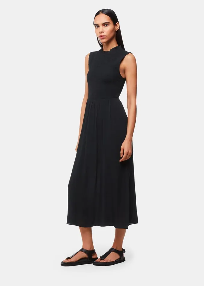 Women Dresses Whistles Black Heidi Shirred Bodice Dress