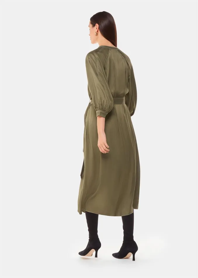 Women Dresses Whistles Khaki Mabel Topstitch Dress