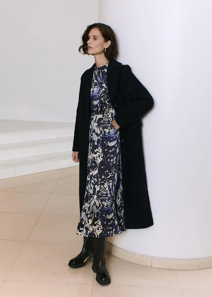 Women Dresses Whistles Navy Dazzled Floral Satin Dress