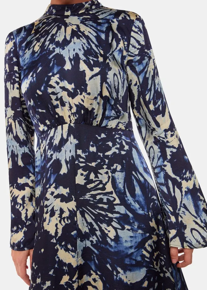 Women Dresses Whistles Navy Dazzled Floral Satin Dress