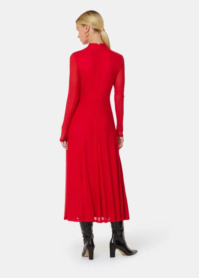 Women Dresses Whistles Red Arabella Ruched Mesh Dress