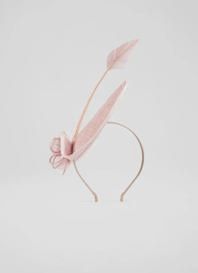 Women Eileen Pink Mesh And Feather Fascinator LKBennett Hats and Fascinators