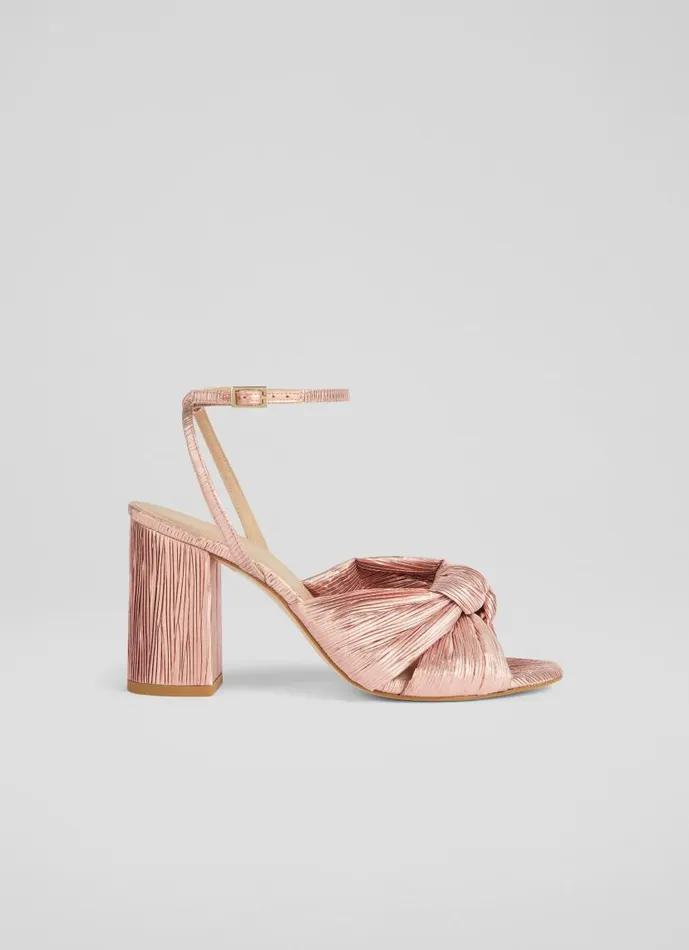 Women Eliana Pink Crinkle Satin Sandals Pink LKBennett Sandals