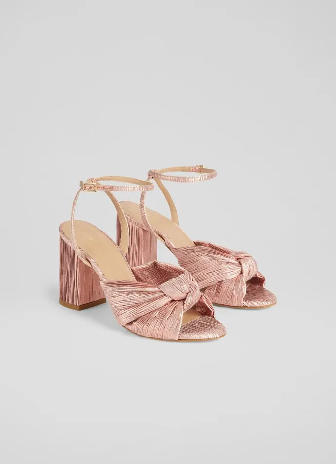 Women Eliana Pink Crinkle Satin Sandals Pink LKBennett Sandals