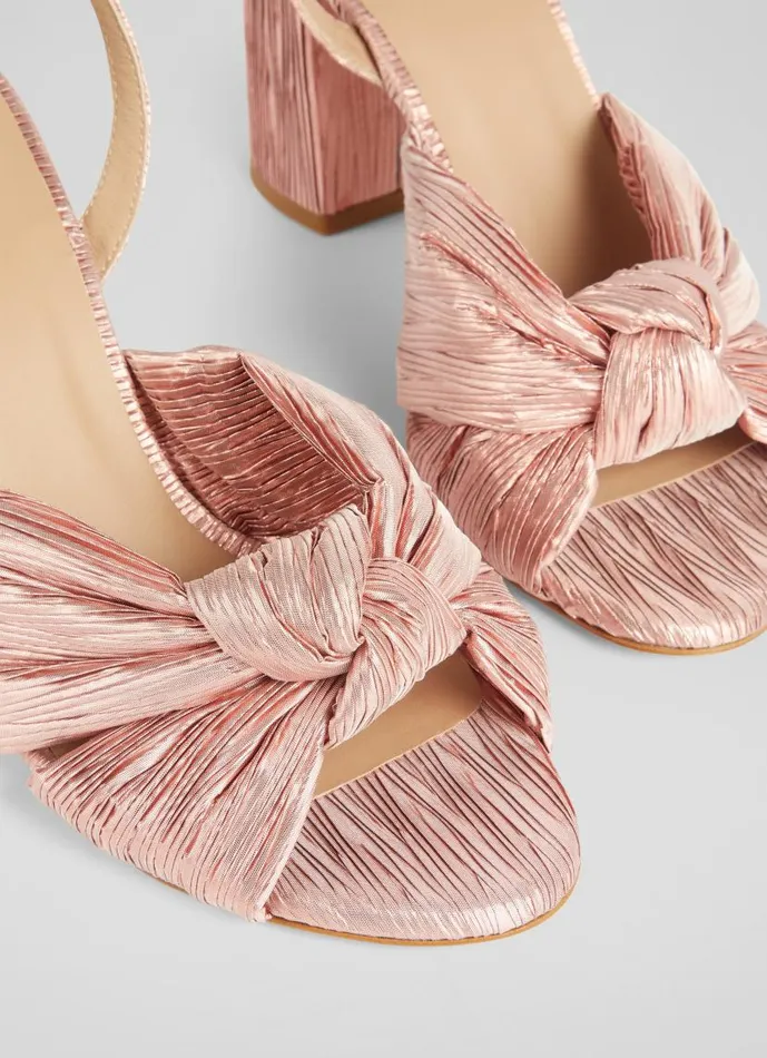Women Eliana Pink Crinkle Satin Sandals Pink LKBennett Sandals