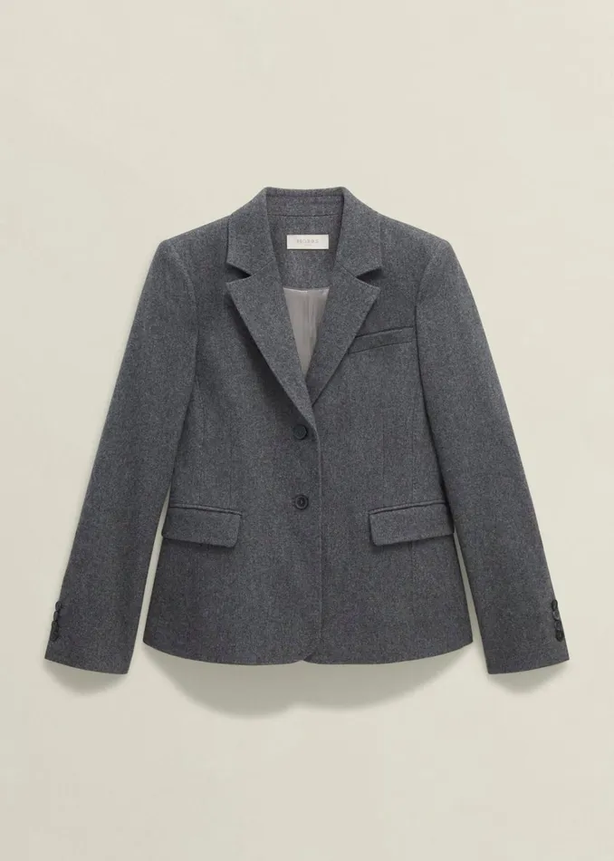 Women Elsie Wool Blend Jacket Grey Hobbs Coats and Jackets
