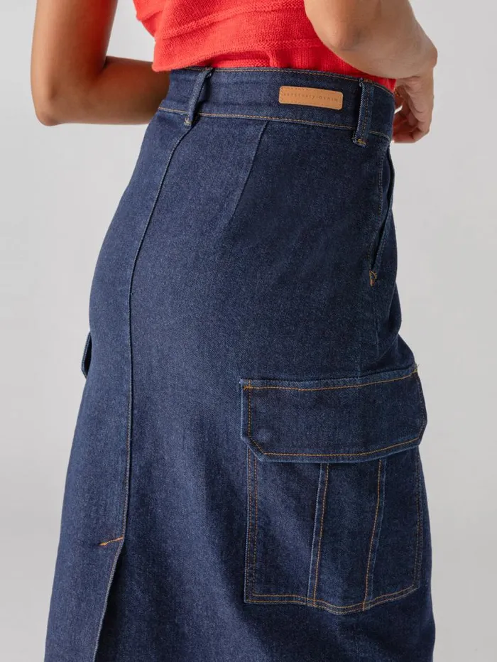 Women Essential Cargo Standard Rise Skirt Magnetic Sanctuary Clothing Denim