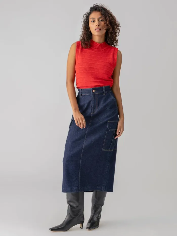 Women Essential Cargo Standard Rise Skirt Magnetic Sanctuary Clothing Denim
