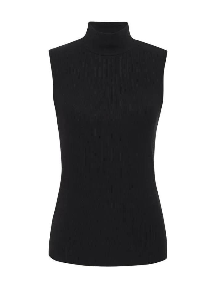 Women Essential Sleeveless Mock Neck Tank Black Sanctuary Clothing Sweaters and Cardis Women Essential Sleeveless Mock Neck Tank Black Sanctuary Clothing Sweaters and Cardis