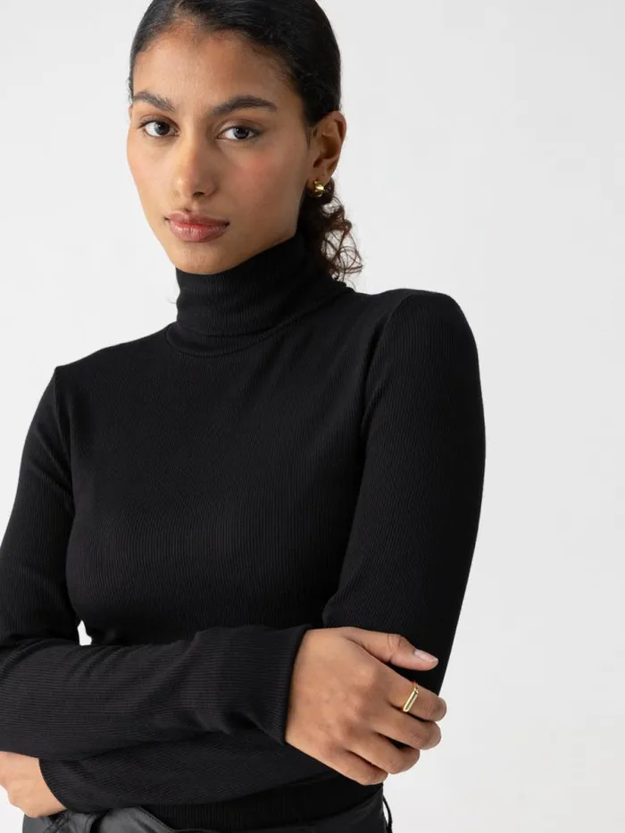 Women Essential Turtleneck Top Black Sanctuary Clothing Sweaters and Cardis Women Essential Turtleneck Top Black Sanctuary Clothing Sweaters and Cardis