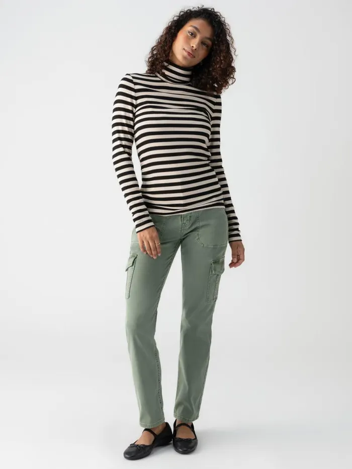 Women Essential Turtleneck Top Toasted Almond Black Mini Stripe Sanctuary Clothing Tees and Tops Women Essential Turtleneck Top Toasted Almond Black Mini Stripe Sanctuary Clothing Tees and Tops