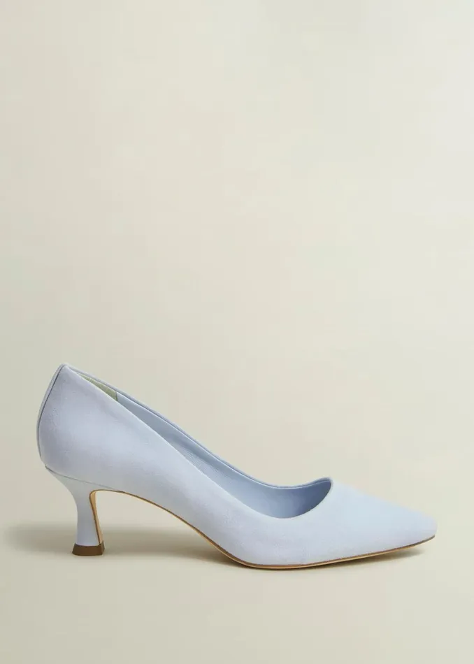 Women Esther Suede Court Shoes Pale Blue Hobbs Court Shoes
