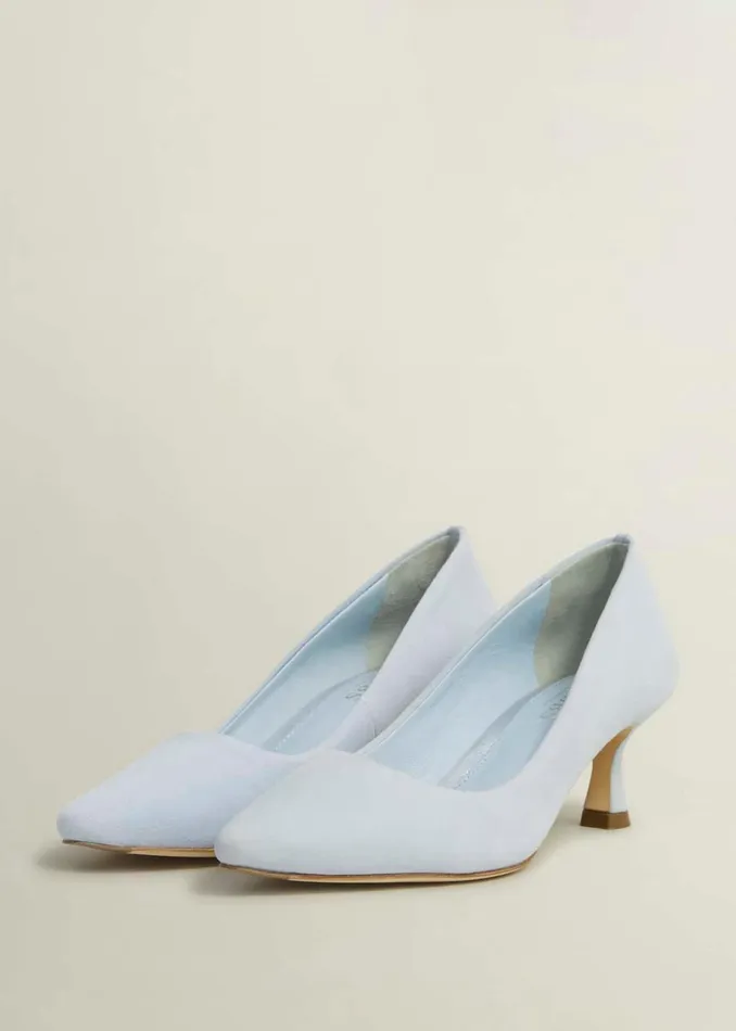 Women Esther Suede Court Shoes Pale Blue Hobbs Court Shoes