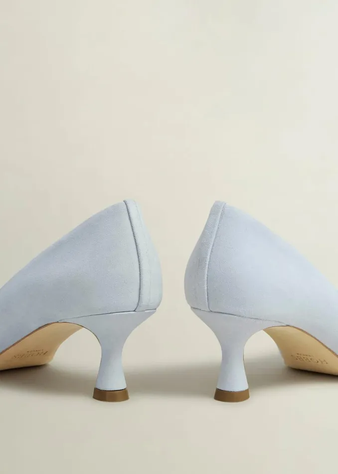 Women Esther Suede Court Shoes Pale Blue Hobbs Court Shoes