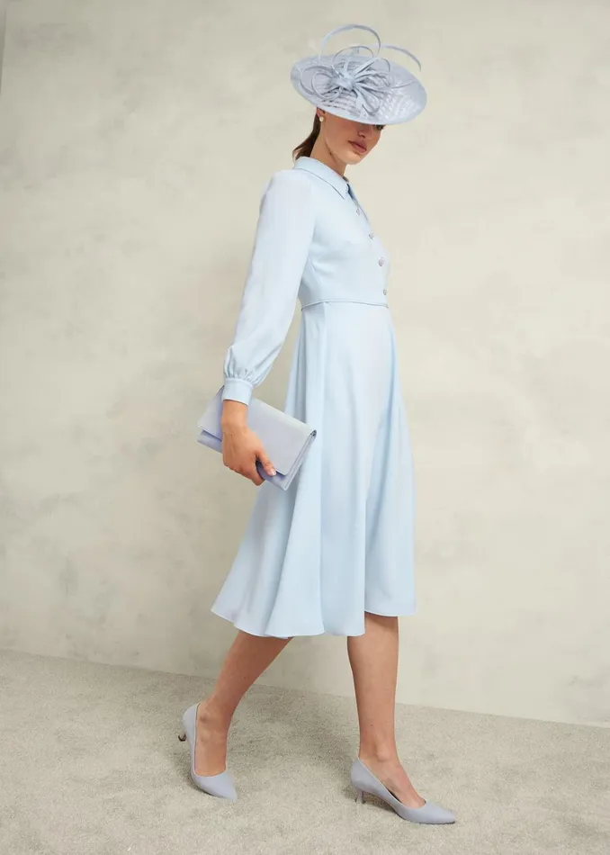 Women Esther Suede Court Shoes Pale Blue Hobbs Court Shoes