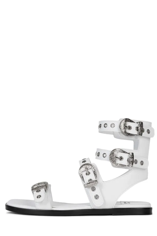 Women Flat Jeffrey Campbell ECLECTA White Silver