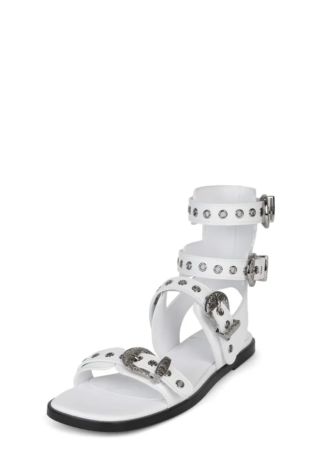 Women Flat Jeffrey Campbell ECLECTA White Silver