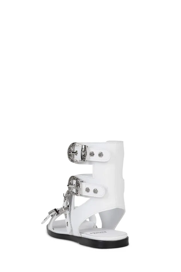 Women Flat Jeffrey Campbell ECLECTA White Silver