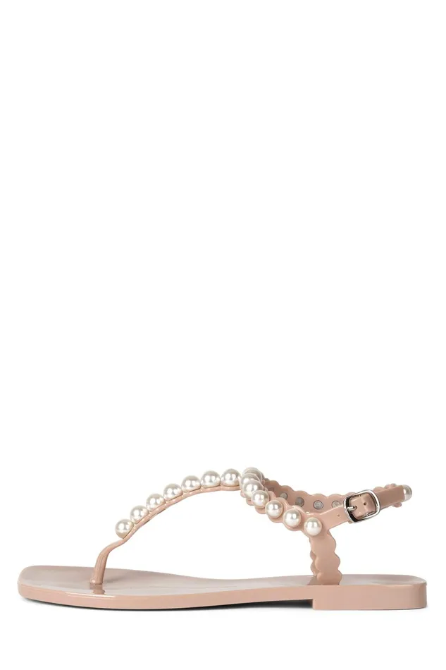 Women Flat Jeffrey Campbell PEARLESQUE Natural Shiny