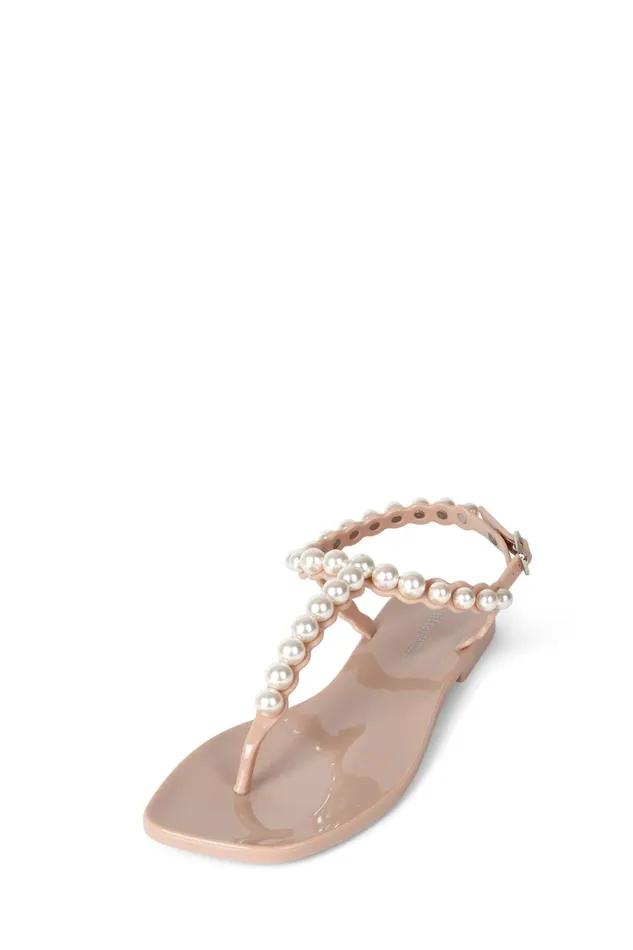 Women Flat Jeffrey Campbell PEARLESQUE Natural Shiny