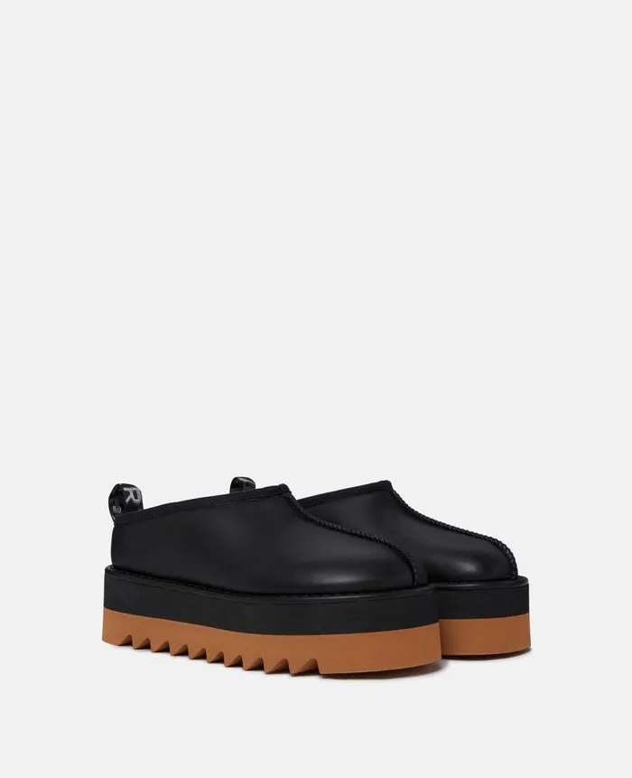 Women Flats Stella McCartney SneakElyse Platform Slippers Midnight Black