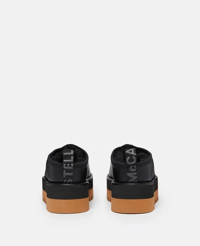 Women Flats Stella McCartney SneakElyse Platform Slippers Midnight Black
