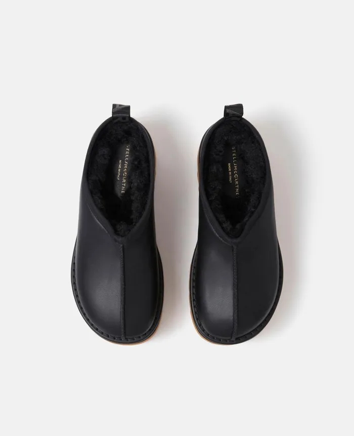 Women Flats Stella McCartney SneakElyse Platform Slippers Midnight Black